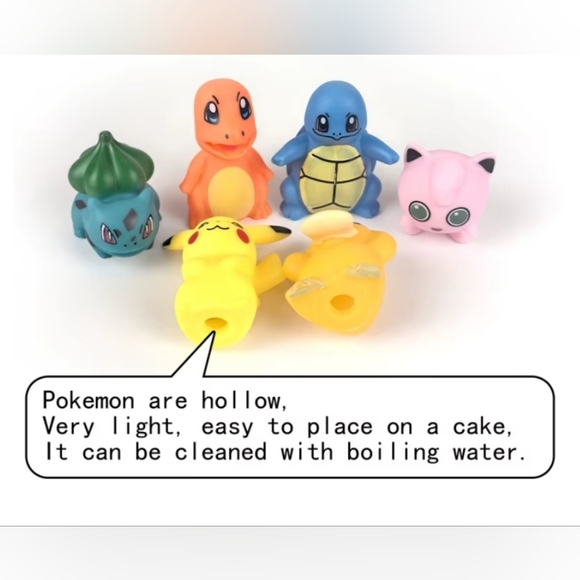 Complete Set of 6 Pokemon Hard Rubber Toy Figures Cake Toppers Stocking Stuffers - Picture 10 of 11